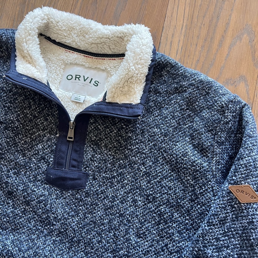 SOLD Orvis fleece lined quarter zip